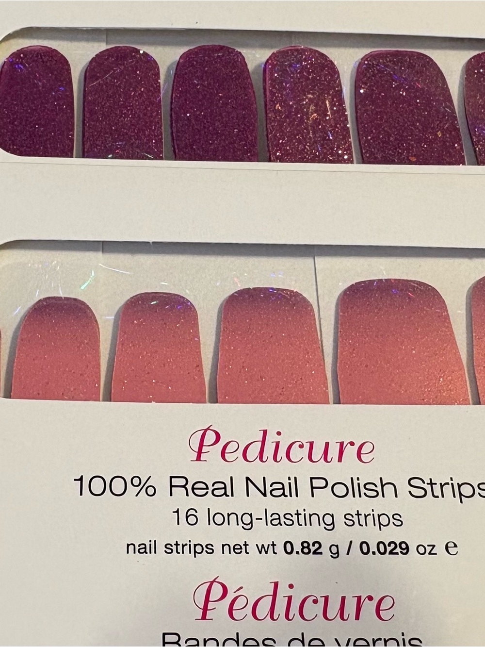Color Street Mani and Pedi! nail polish strips 'orchid, glow'and 'sweet escape'